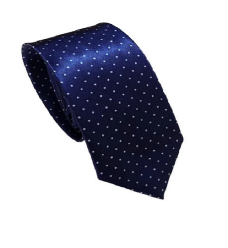 Blue Decorative Necktie Party Wear Men Dotted Cotton Tie For Engagement 