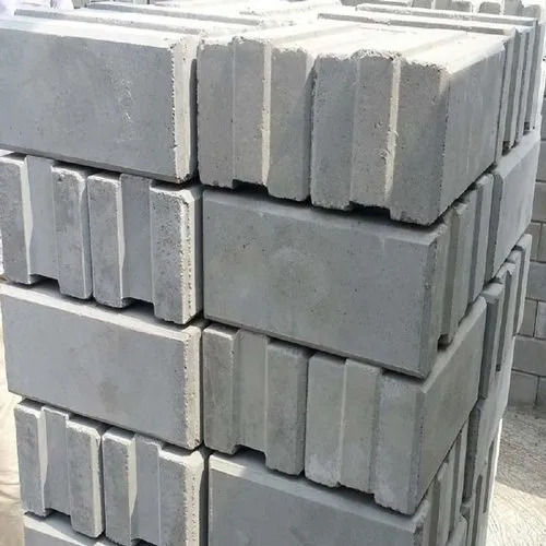 Gray Interlocking Concrete Block