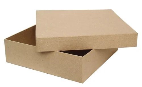 Rectangular Matte Finished Plain Kraft Paper Box For Packaging Use