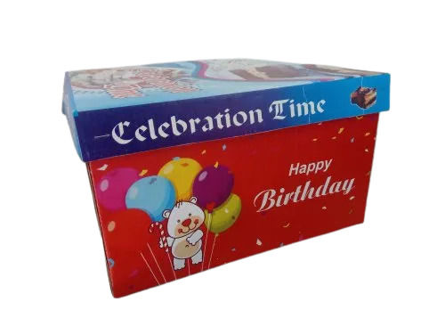 Glossy Lamination 12X10X5 Inches Lightweight Square Shape Uv Offset Printing Paper Cake Box