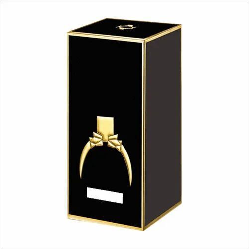 Black 4X4Cm Rectangular Uv Offset Printed Glossy Laminated Perfume Packaging Box