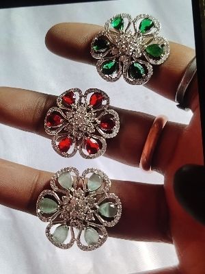 Aria Oxidised Vintage Enameled Pearl Embellished Ring – Curio Cottage