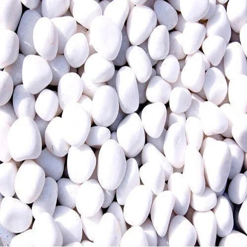 Lightweight Unpolished Finish Solid Natural White Pebble Stone For Flooring Water Absorption: Yes