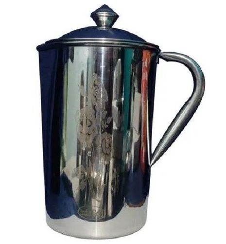 Silver 1.7 Litre Polished Stainless Steel Water Jug