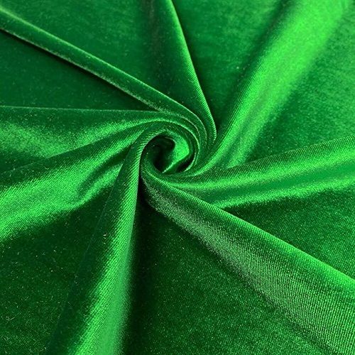 Green 42 Inches Width All Season Polyester Velvet Fabric 