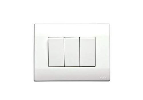 White 6 Ampere And 220 Volt Polycarbonate Electrical Modular Switch 