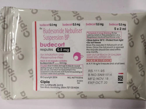 Budecort Respules - Anti-Asthamaic Therapy, Prescription Only | Features: Dosage As Per Physician Instructions, Suitable For All, Contains Budesonide, Stored Away From Light And Moisture, 2 Years Shelf Life