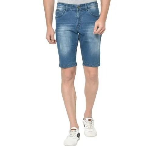 Casual Wear Regular Fit Plain Denim Mens Knee Length Shorts For Summer Season Age Group: 18 Years Above