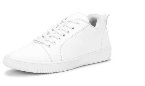 White Casual Wear Round Toe Lace Closure Pu Shoes For Mens 