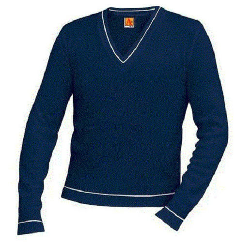 Full Sleeve V Neck Plain Woolen School Uniform Sweater Chest Size: 10 Inch