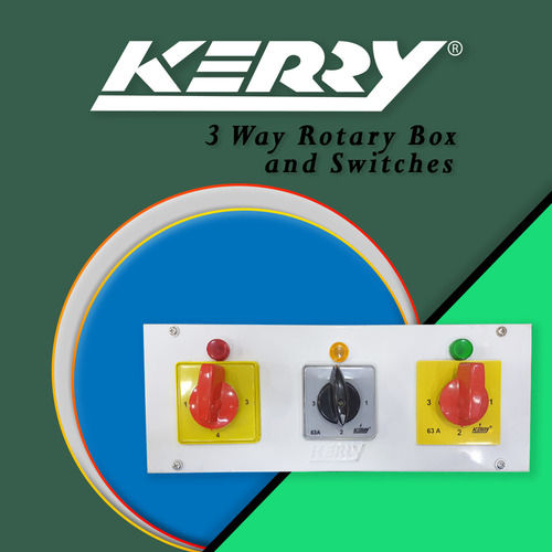 White Heavy Gauge Metal Sheet 3 Way Rotary Box And Switches