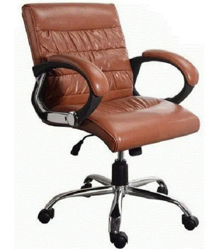 Machine Made 4X2 Feet Modern Leather Office Chair With Rails