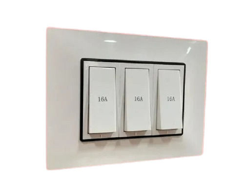 White Easy To Install Rectangular Shock Resistance Polycarbonate Electrical Switch 