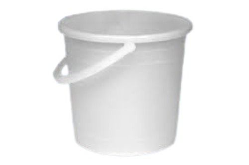 Glossy Finish Round Shaped White Colored Pvc Plastic Buckets Size: Medium