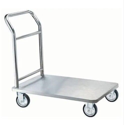 Great Tensile Strength Polished Material Handling Stainless Steel Trolley With Wheels Application: Industrial