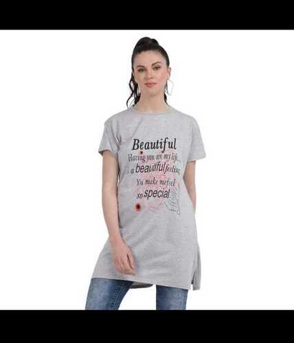 Ladies Printed Cotton Short Sleeves Top For Casual Wear
