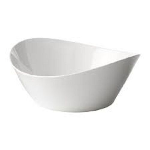 White Light Weight Temperature Resistant Dishwasher Safe Plain Oval Acrylic Food Serving Bowl