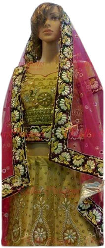 Multicolor Modern Style Desigher Comfortable Embriodered Satin Bridal Lehenga For Ladies