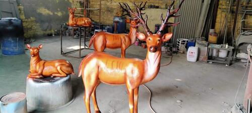 Red Frp Deer For Home And Hotel Decoration Use