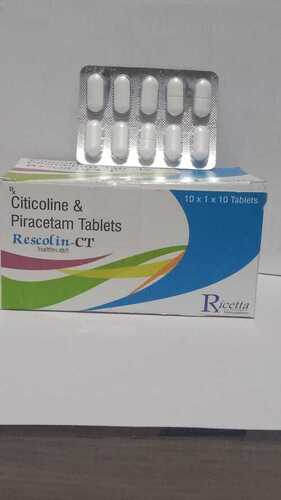 Rescolin-ct Citicoline और Piracetam गोलियाँ