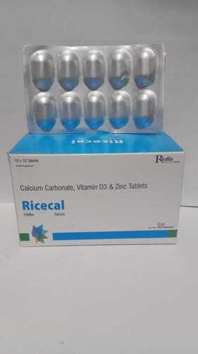 RICECAL Calcium Carbonate, Vitamin D3 And Zinc Tablets