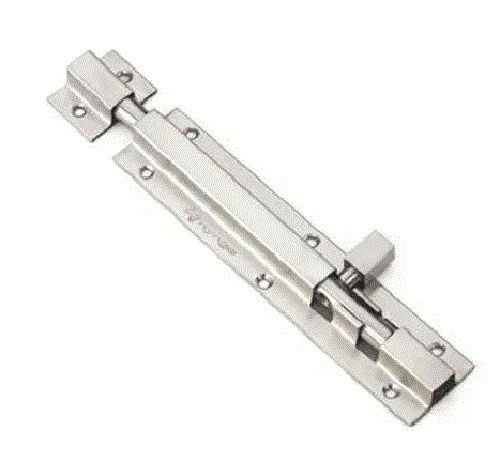 Silver 14 Inch Polished Rectangular Stainless Steel Tower Bolt For Door