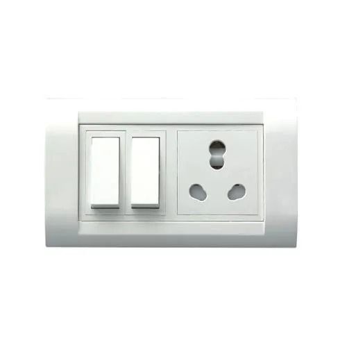 White 2 Switch Ip55 Pvc Rectangular Gloss Finish Electrical Switch Boards