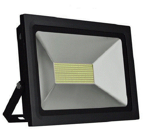 Black 200 Watt Rectangular Plain Metal And Glass Led Outdoor Light