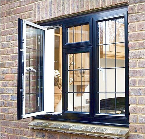 5 Mm Glass Thickness Black Aluminium Casement Window