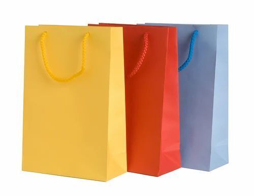 5kg Capacity Colored Plain Virgin Loop Handle Paper Bag