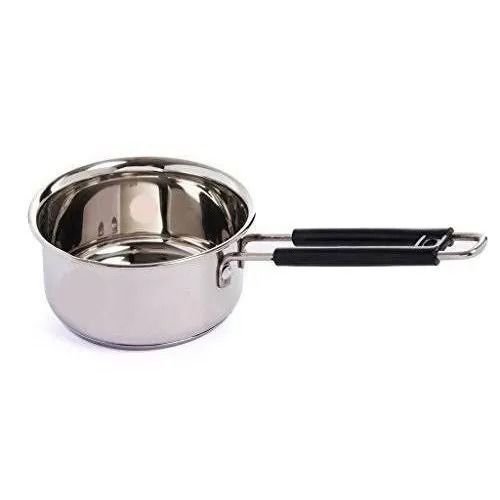 800 Ml Capacity Round Polished Finish Stainless Steel Saucepan Interior Coating: 00