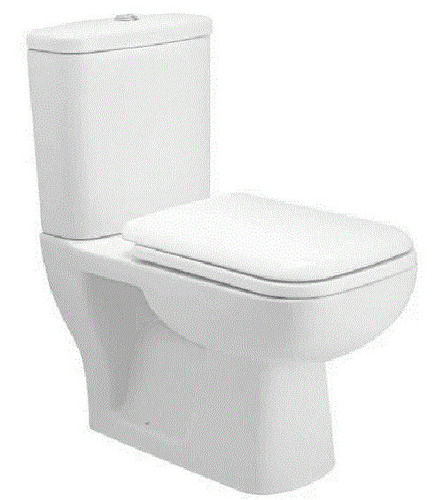 White One Piece Plain Polished Floor Mounted Bathroom Toilet Seat