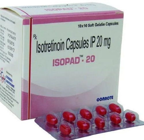 Pack Of 10X10 Strips 20 Mg Isopad Isotretinoin Capsules General Medicines