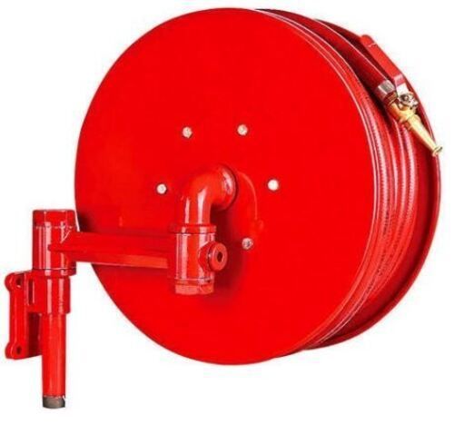 Round Paint Coated Metal Fire Hose Reel For Industrial Use 