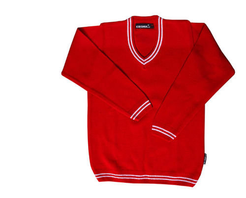 V-Neck Full Sleeves Plain Pattern Woolen Boy'S School Sweater  Age Group: 15