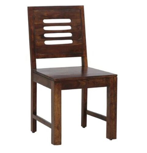 Teak Wood Dining Chair - 2.5x1.5x2.5 Feet Brown Color | Durable Polished Finish Indian Style Design