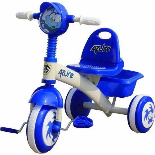 3 Wheel White And Blue Plastic Steel Baby Tricycle
