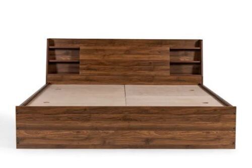 Machine Made 6X5X3.5 Foot Polish Finish Termite Proof Teak Soild Wooden Double Bed 