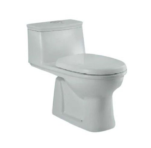 Silver Glossy Ceramic Oval Western Toilet Seat with Siphonic Flush