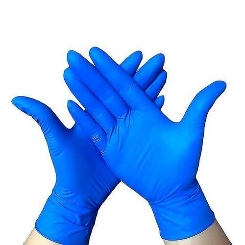 Blue Full Fingered Unfadable Water Proof Plain Latex Rubber Gloves For Chemicals Work