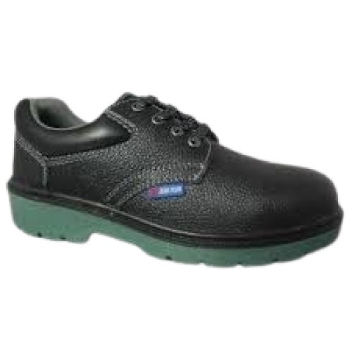 Mens Regular Design Medium Heel Size Black Leather Safety Shoes Insole