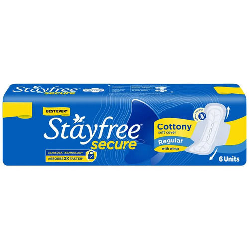 Stayfree Secure Cottony Soft Cover Regular With Wings 6 Pads