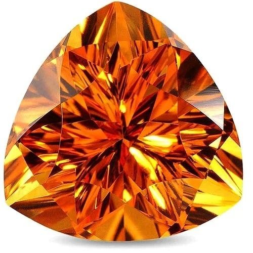 10 Millimeter Triangle Glossy Citrine Stone For Jewelry Use