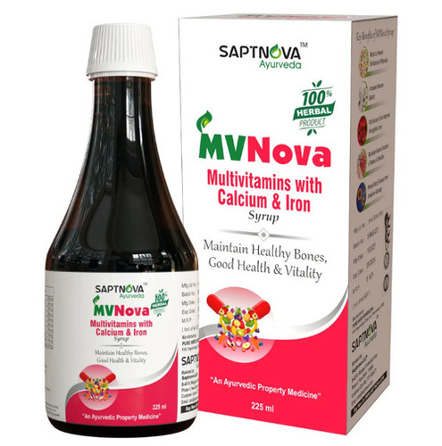 225 मिलीलीटर मल्टीविटामिन कैल्शियम और आयरन सिरप के साथ सामान्य दवाएं