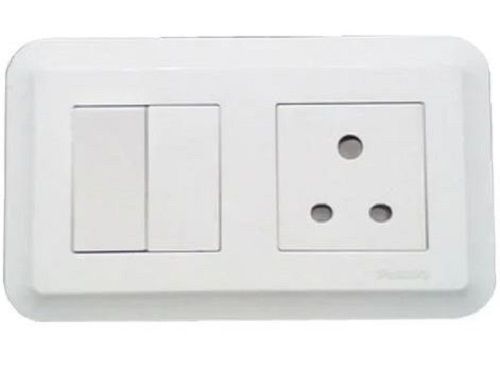 White 7 Inch Rectangular Plain Polished Electrical Switch Boards