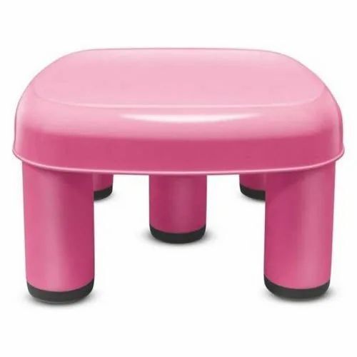 Pink Square Plastic Bathroom Stool For Bathroom And Home