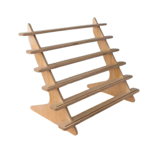 Smooth Polished Indian Regional Handmade Flat Rack Wooden Display Stand Carpenter Assembly