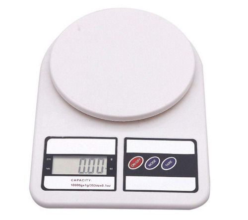 10 Kg Capacity Battery Powered Plastic Digital Kitchen Scale Accuracy: 1 Gm