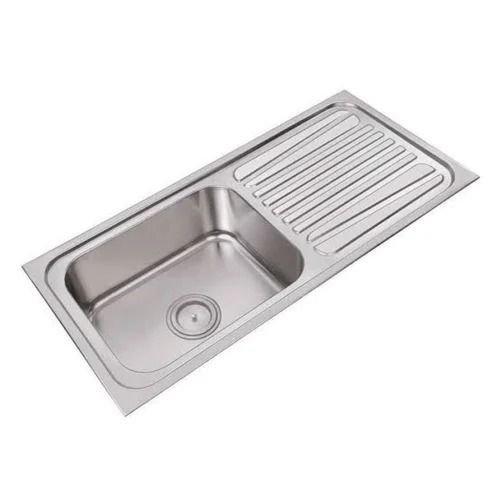 45x20 Inches 1.3 Mm Thick Polished Finished Stainless Steel Drain Sink