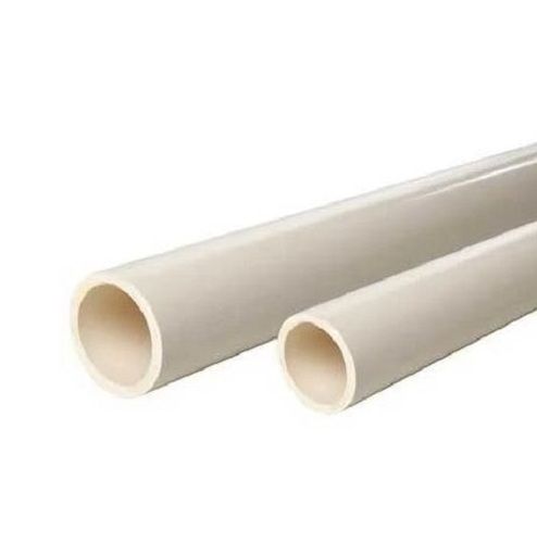 White 8 Mm Thick Plain Round Seamless Cpvc Pipe